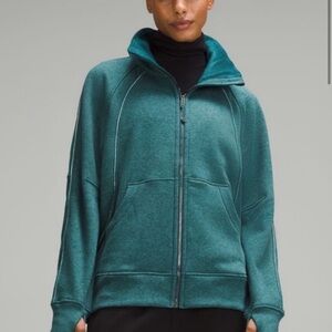 Lululemon Oversized full zip Funnel neck PLUSH storm teal XL/XXL